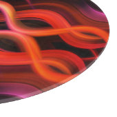 Planche À Découper Conception géométrique des lignes ondulées rouges. (Coin)