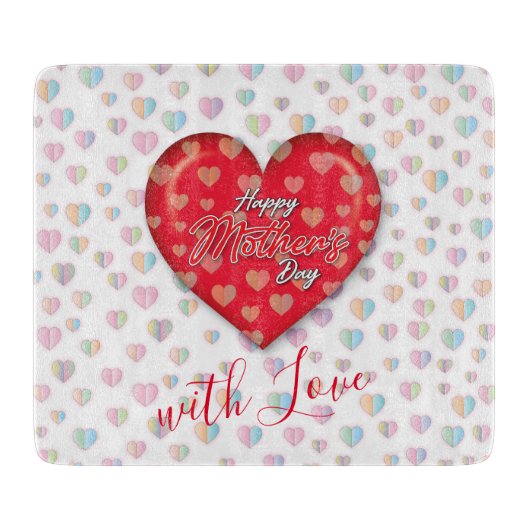 Planche À Découper Conception Joyeuse Fête des Mères (Devant)