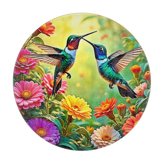 Planche À Découper Conception magique de colibri aux tons bijoux (Devant)