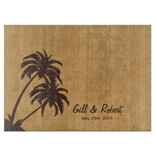 Planche À Découper Conception personnalisée d'île de palmier de (Devant)
