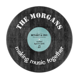 Planche À Découper Conception rétro de l'album de musique personnalis