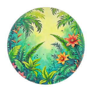 Planche À Découper Conception Tropical Jungle Lush Paradise