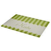 Planche À Découper Conception verte personnalisée de pois de rayures (Coin)