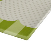 Planche À Découper Conception verte personnalisée de pois de rayures (Coin)