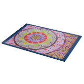 Planche À Découper Conception vibrante de mandala d'aquarelle avec le (Coin)