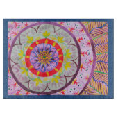 Planche À Découper Conception vibrante de mandala d'aquarelle avec le (Devant)