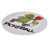 Planche À Découper Concombre Drôle Jouant Pickleball (Coin)