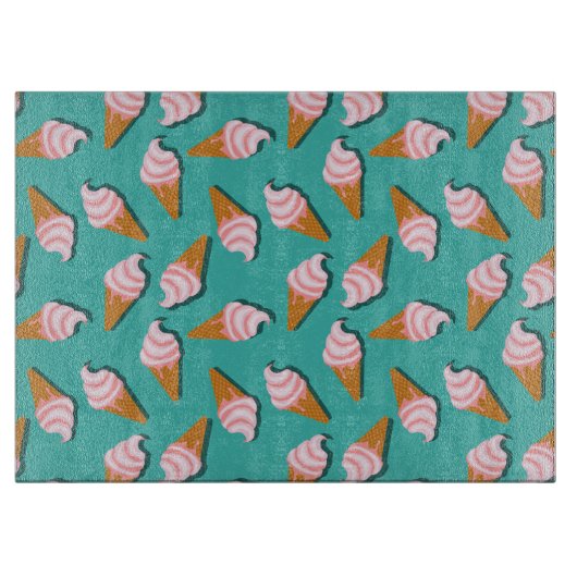 Planche À Découper Congés gaufres crème glacée et motif de yaourt con (Devant)