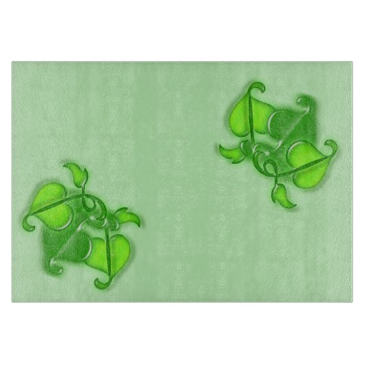 Planche À Découper Conseil de coupe - Clusters de Feuilles verts (Devant)