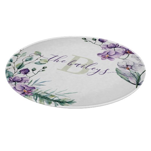 Planche À Découper Conseil de coupe des orchidées monochromes (Coin)