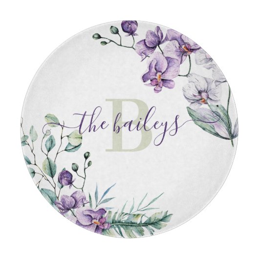 Planche À Découper Conseil de coupe des orchidées monochromes (Devant)