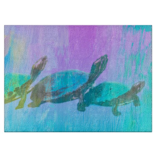 Planche À Découper Conseil de coupe des tortues néons (Devant)
