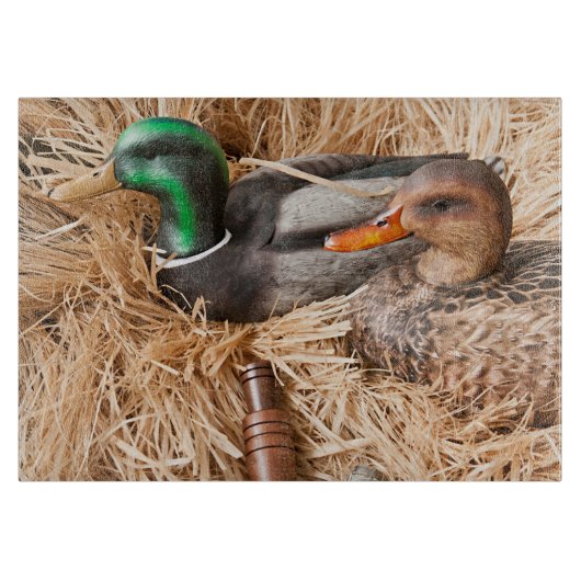 Planche À Découper Conseil de taille du verre de Mallard Drake Huntin (Devant)