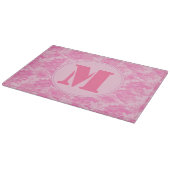 Planche À Découper Conseil rose de taille du verre de monogramme (Coin)