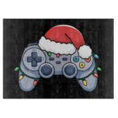 Planche À Découper Contrôleur de jeu vidéo Noël Santa Hat Gamer (Devant)