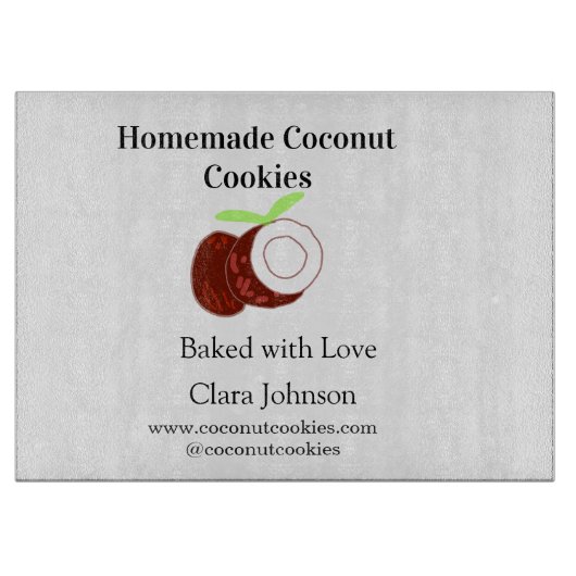 Planche À Découper Cookies maison coco frais nom site web social (Devant)