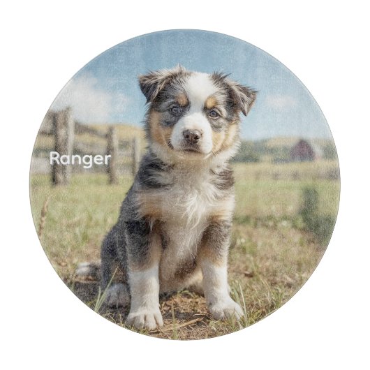 Planche À Découper Cool Cattle Dog Peronalized Glass (Devant)