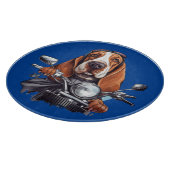 Planche À Découper Cool chien biker, joli basset hound chien conducte (Coin)