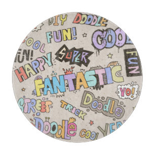 Planche À Découper Cool Fun Doodle Lettres Vintage