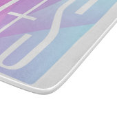 Planche À Découper Cool Géométrique rose et pourpre | Initiales de co (Coin)