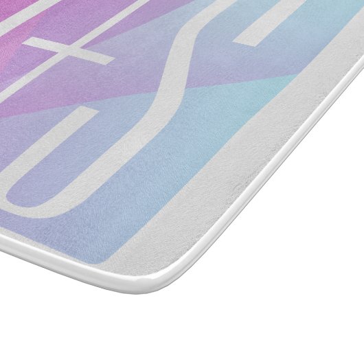 Planche À Découper Cool Géométrique rose et pourpre | Initiales de co (Coin)