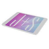 Planche À Découper Cool Géométrique rose et pourpre | Initiales de co (Coin)