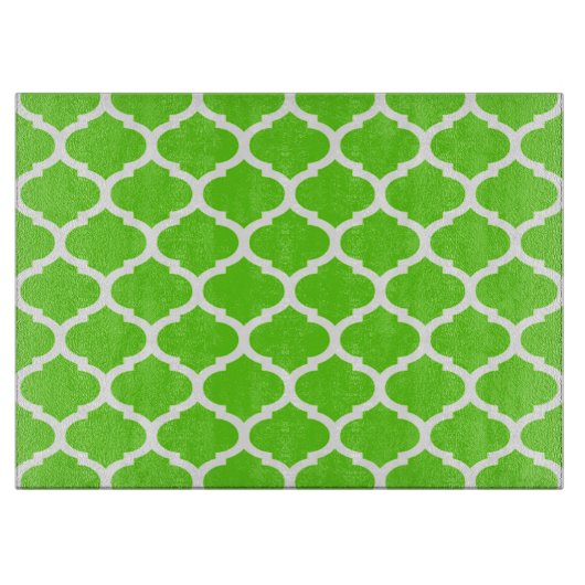 Planche À Découper Cool Lime Green Motif Quatrefoil marocain (Devant)