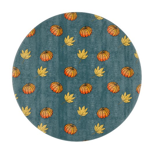 Planche À Découper cool moderne jaune citrouille motif amoureux du mo (Devant)