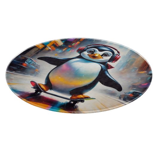 Planche À Découper Cool Peinture d'Art numérique de pingouin (Coin)