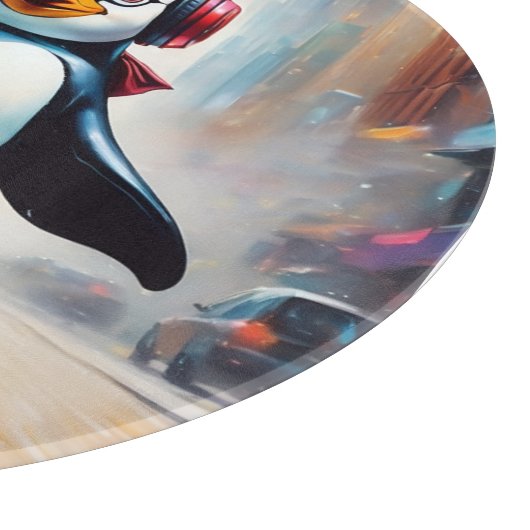 Planche À Découper Cool Peinture d'Art numérique de pingouin (Coin)