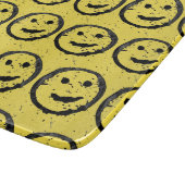 Planche À Découper Cool Sardé Joyeux visage souriant motif jaune (Coin)