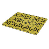 Planche À Découper Cool Sardé Joyeux visage souriant motif jaune (Coin)