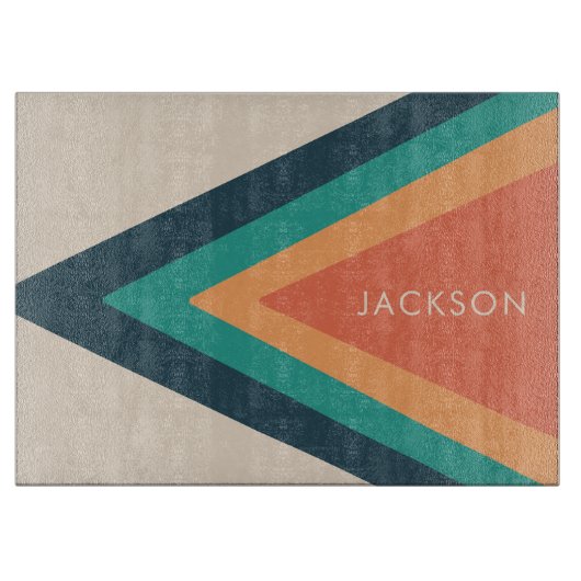 Planche À Découper Cool Stylish Retro Stripes Personalized  (Devant)
