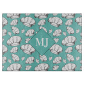 Planche À Découper Cool Toque Blanche Chef Casquette Motif Monogramme (Devant)