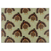 Planche À Découper Cool Turquie Thanksgiving fun brun vert motif (Devant)