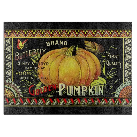 Planche À Découper cool vintage citrouille Automne saison (Devant)