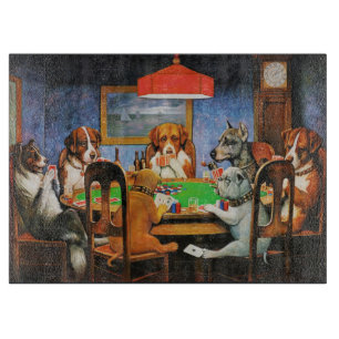 Planche À Découper Coolidge Classique Vintage Jeu de Poker Chien Art