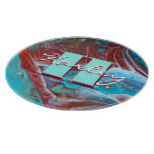 Planche À Découper Copper and Teal Acrylic Flow (Coin)