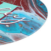 Planche À Découper Copper and Teal Acrylic Flow (Coin)