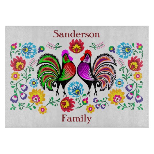 Planche À Découper Coq coloré americana (Devant)