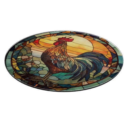 Planche À Découper Coq en verre (Coin)