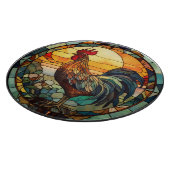 Planche À Découper Coq en Verre Coloré (Coin)