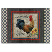 Planche À Découper Coq français Checkered bleu de pays (Devant)