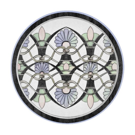 Planche À Découper Coques Pastel Art Nouveau, Lys & Arches Noires (Devant)