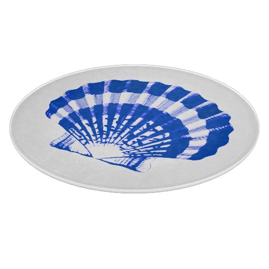 Planche À Découper Coquillage - bleu cobalt et blanc (Coin)