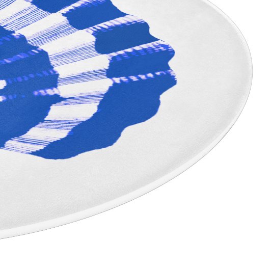 Planche À Découper Coquillage - bleu cobalt et blanc (Coin)