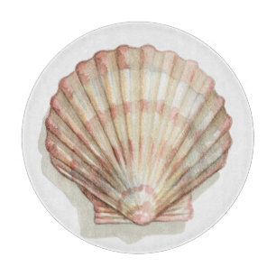 Planche À Découper Coquillage rose et crème