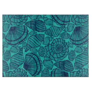 Planche À Découper Coquillages de plage Turquoises tropicaux