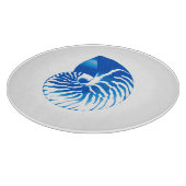 Planche À Découper Coquille de Nautilus - bleu cobalt et blanc (Coin)