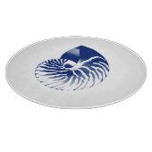 Planche À Découper Coquille de Nautilus - bleu marine et blanc (Coin)